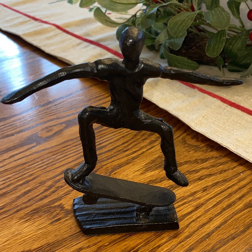 Black Skateboarder Sculpture decor
